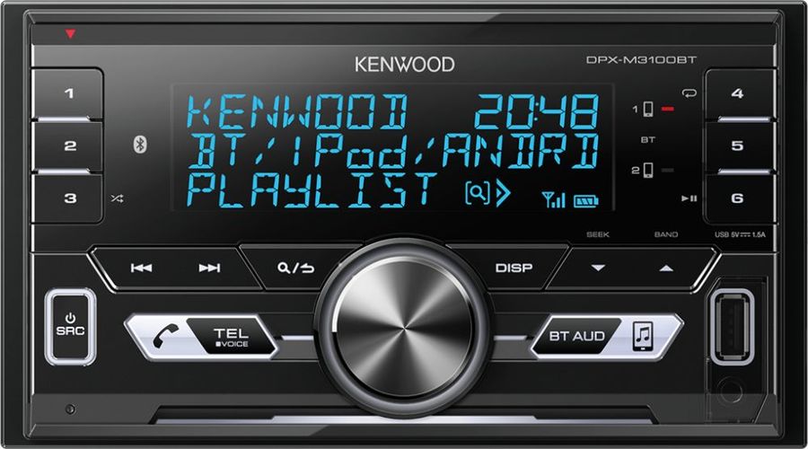 Автомагнитола Kenwood DPX-M3100BT, USB, CD, 2DIN, 4x50Вт