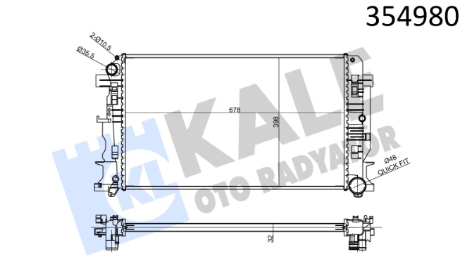 Радиатор охлаждения MERCEDES Sprinter Kale 354980