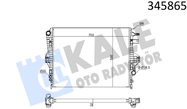 Радиатор охлаждения VOLKSWAGEN Touareg Kale 345865