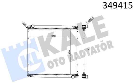 Радиатор охлаждения SCANIA 4 Kale 349415