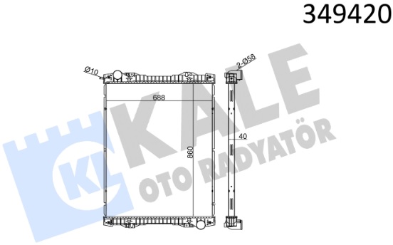 Радиатор охлаждения SCANIA P Kale 349420