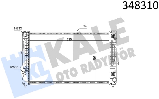 Радиатор охлаждения AUDI A4 Kale 348310