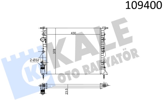 Радиатор охлаждения RENAULT Clio Kale 109400