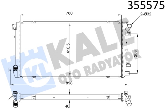 Радиатор охлаждения NISSAN Interstar Kale 355575