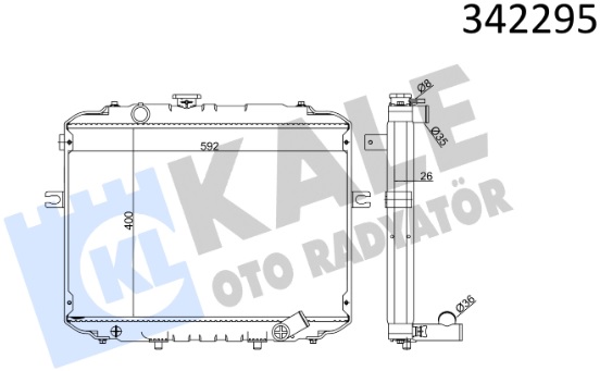 Радиатор охлаждения HYUNDAI H100 Kale 342295