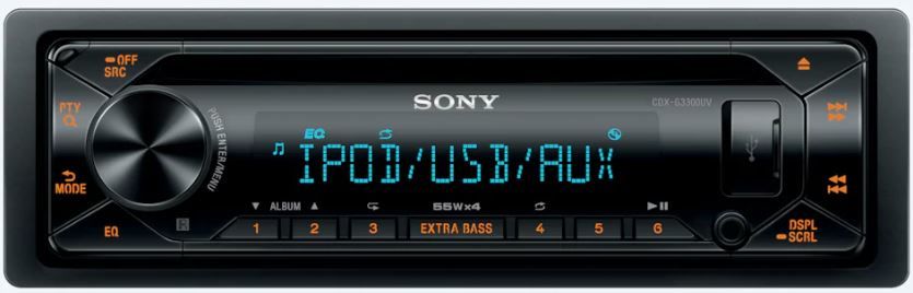 Автомагнитола Sony CDX-G3300UV, USB, CD, 1DIN, 4x55Вт