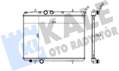 Радиатор охлаждения PEUGEOT 206 Kale 224700