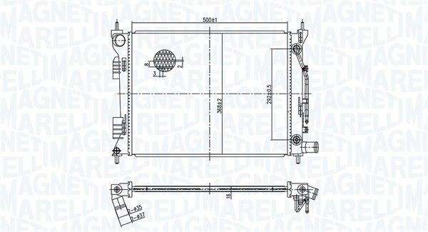 Радиатор охлаждения HYUNDAI Solaris Magneti marelli 3502 13179 400