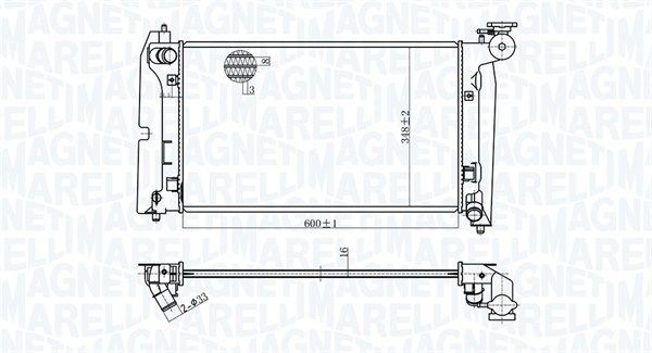 Радиатор охлаждения TOYOTA Corolla Magneti marelli 3502 13175 800