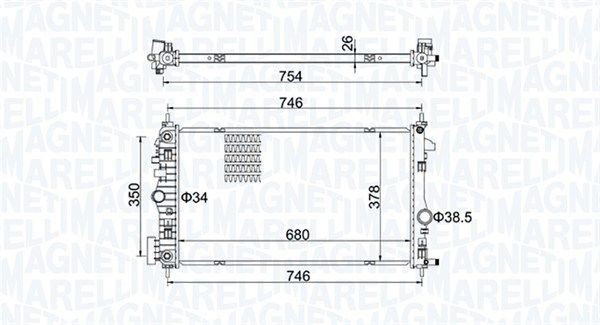 Радиатор охлаждения OPEL INSIGNIA Magneti marelli 3502 13152 300