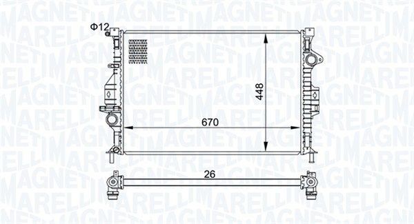 Радиатор охлаждения DODGE RAM 3500 Magneti marelli 3502 13158 700