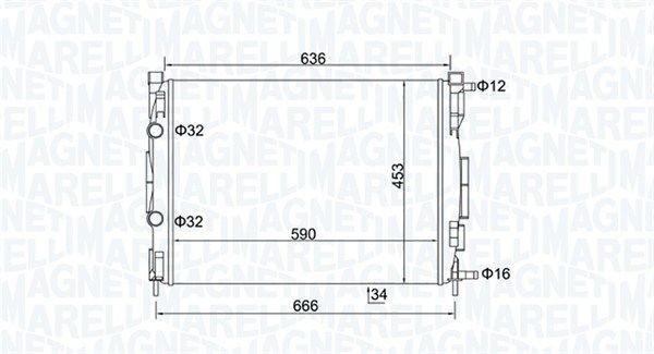 Радиатор охлаждения RENAULT Grand Scenic Magneti marelli 3502 13153 500