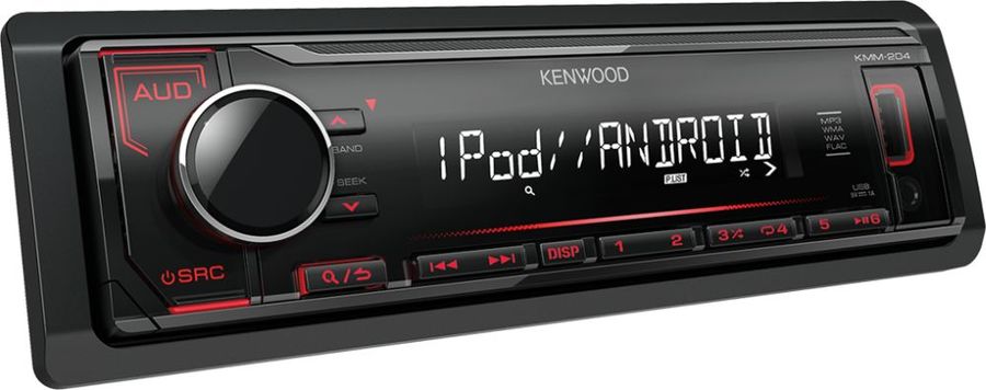 Автомагнитола Kenwood KMM-204, USB, 1DIN, 4x50Вт