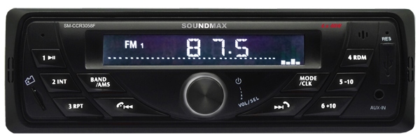 Автомагнитола Soundmax SM-CCR3058F, USB, 1DIN, 4x40Вт