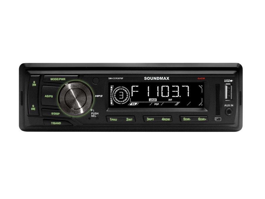 Автомагнитола Soundmax SM-CCR3076F, USB, 1DIN, 4x45Вт