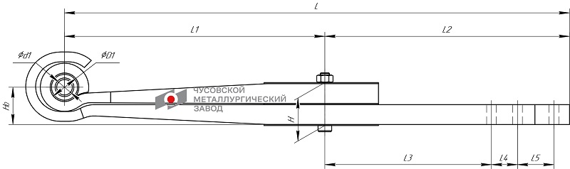 Полурессора Тонар ЧМЗ 1003802TH 