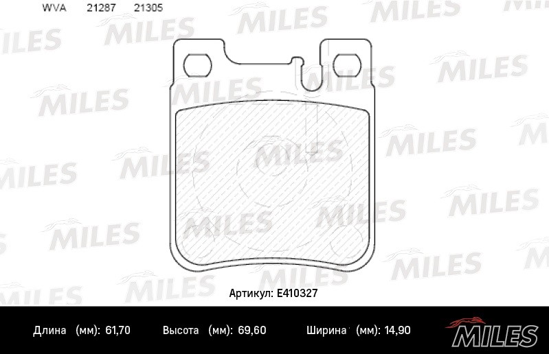 Колодки тормозные, дисковые Mercedes-Benz C-Class Miles E410327