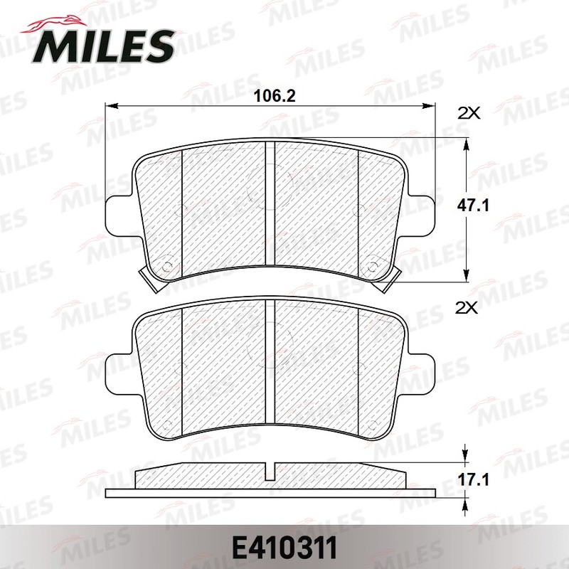 Колодки тормозные, дисковые OPEL INSIGNIA Miles E410311