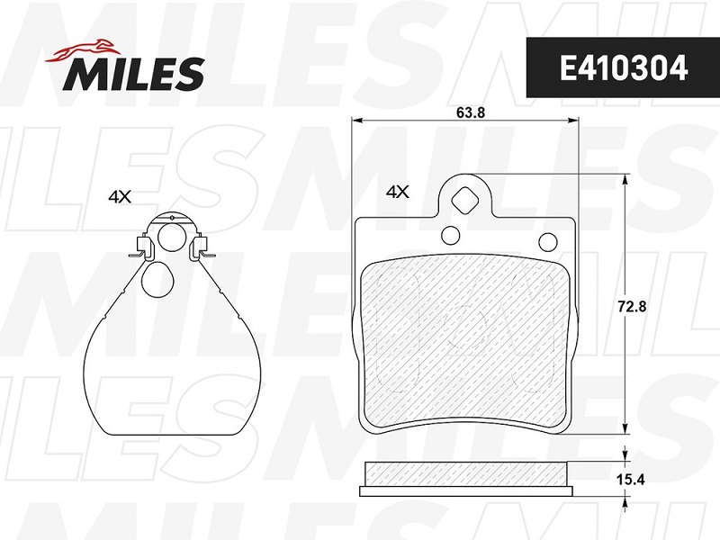 Колодки тормозные, дисковые MERCEDES-BENZ C-Class Miles E410304