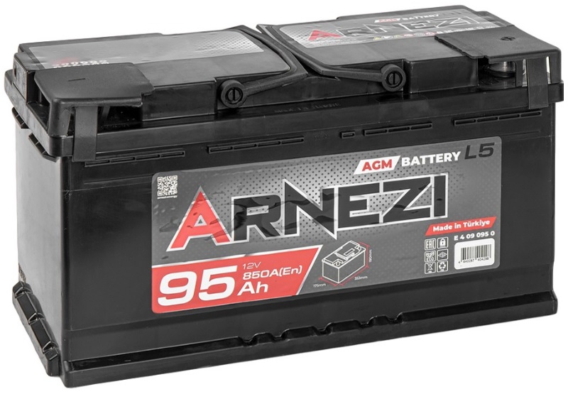 Аккумулятор ARNEZI E4090950 AGM Start-stop 95 А/ч обратный R+ 353x175x190 L5 EN 850 А