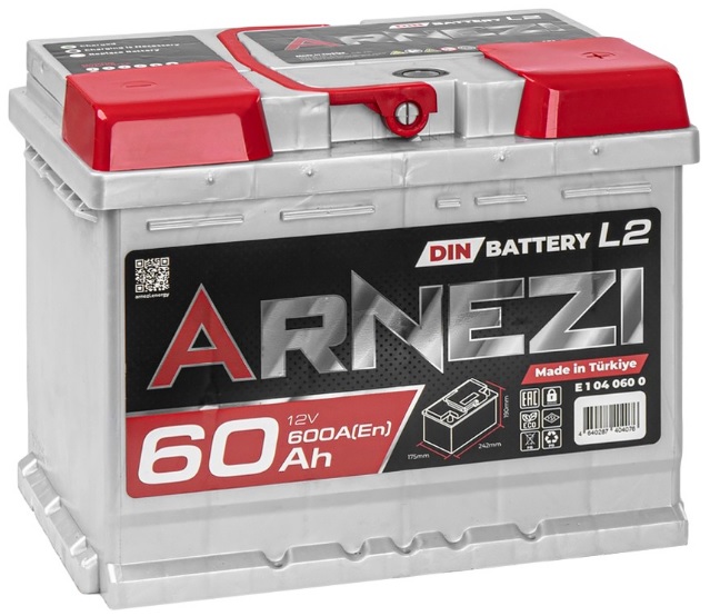 Аккумулятор ARNEZI E1040600 DIN SMF 60 А/ч обратный R+ 242x175x190 L2 EN 600 А