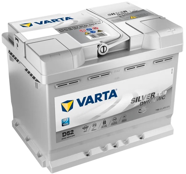 Аккумулятор VARTA 560 901 068 Silver Dynamic AGM 60 Stop&Go А/ч Обратная R+ 242x175x190 EN680 А