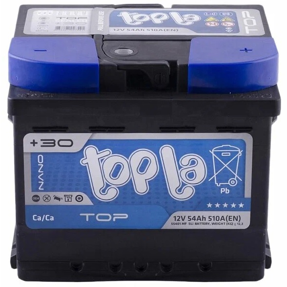 Аккумулятор TOPLA 118654 TOP SMF 54 А/ч Обратная R+ 207x175x175 EN510 А