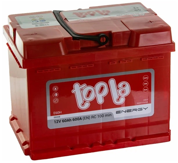 Аккумулятор TOPLA 108060 ENERGY 60 А/ч Обратная R+ 242x175x190 EN600 А