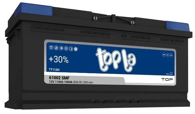 Аккумулятор TOPLA 108210 TOP SMF 110 А/ч Обратная R+ 394x175x190 EN1000 А