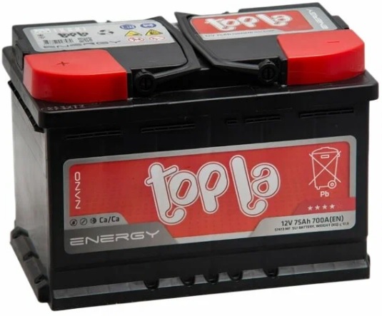 Аккумулятор TOPLA 108375 ENERGY 75 А/ч Прямая L+ 278x175x190 EN700 А