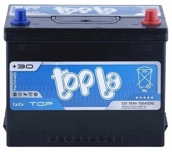 Аккумулятор TOPLA 118870 TOP JIS SMF 70 А/ч Обратная R+ 259x175x221 EN700 А