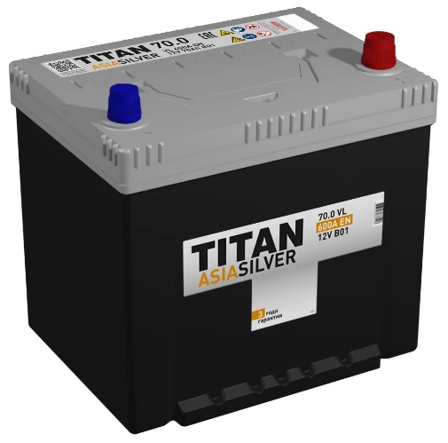 Аккумулятор TITAN 4607008886948 ASIASILVER 70 А/ч Обратная R+ 230х175х221 EN600 A