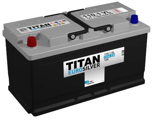 Аккумулятор TITAN 4607008881462 EUROSILVER 110 А/ч Прямая L+ 352х175х190 EN930 A