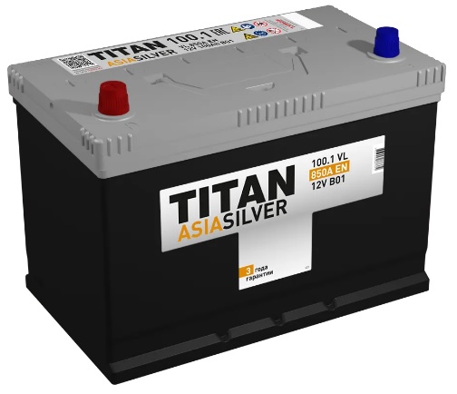 Аккумулятор TITAN 4607008887372 ASIASILVER 100 А/ч Прямая L+ 304х175х221 EN850 A