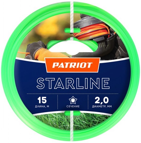 Леска триммерная Starline PATRIOT 805205008, 15 м, 2.0 мм