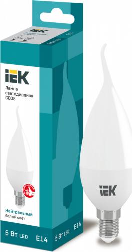 Iek LLE-CB35-5-230-40-E14 Лампа светодиодная ECO CB35 свеча на ветру 5Вт 230В 4000К E14 IEK